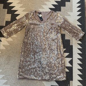 Alfani Sequin & Velvet Dress Cocktail Party V-Neck Women's Size 4 NEW $129.